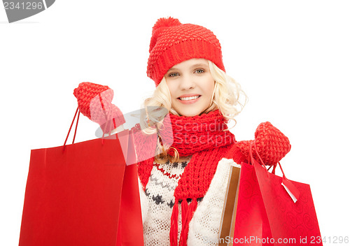 Image of young girl with shopping bags