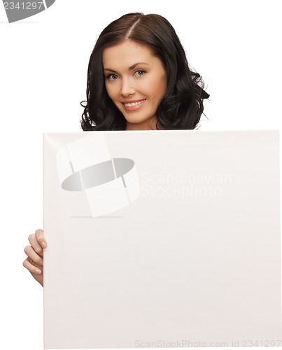 Image of lovely woman with blank board