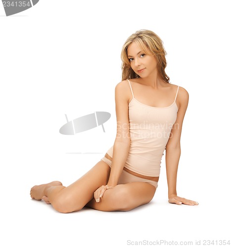 Image of beautiful woman in cotton undrewear