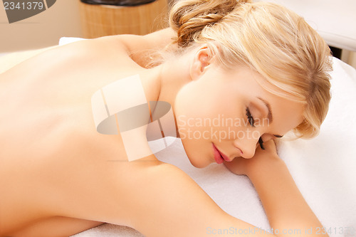 Image of beautiful woman in spa salon