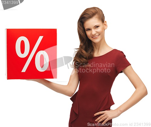 Image of girl with percent sign