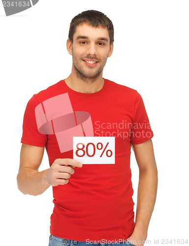 Image of handsome man with discount card