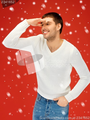 Image of handsome man in warm sweater