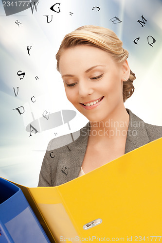 Image of woman with folders