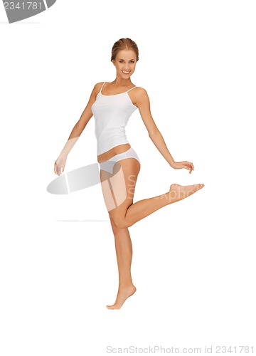Image of beautiful woman in cotton undrewear