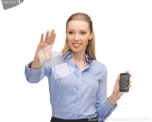 Image of woman with cell phone