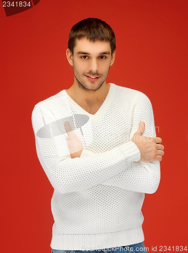 Image of handsome man in warm sweater