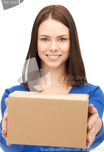 Image of woman with cardboard box