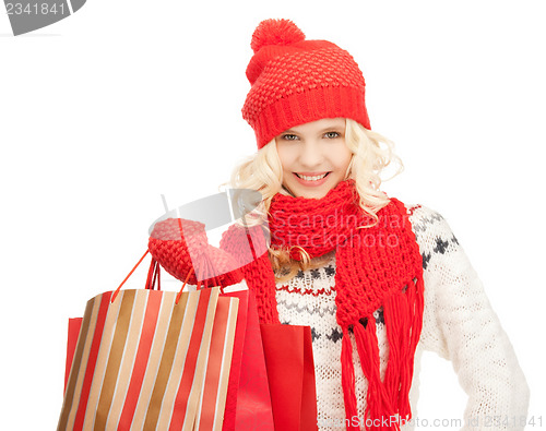 Image of young girl with shopping bags