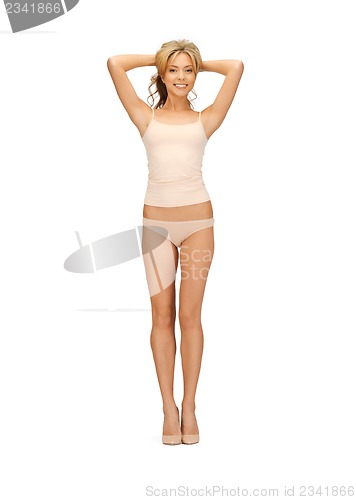 Image of beautiful woman in cotton undrewear