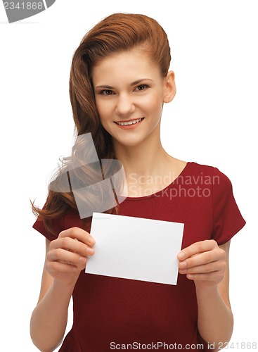 Image of girl with note card