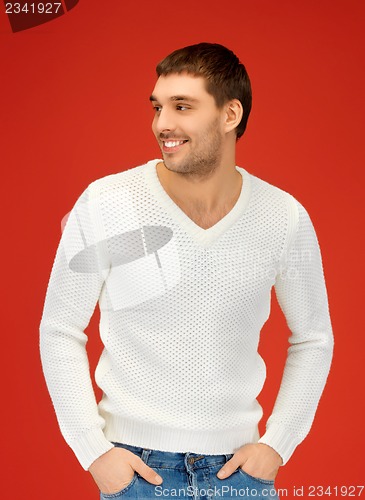 Image of handsome man in warm sweater