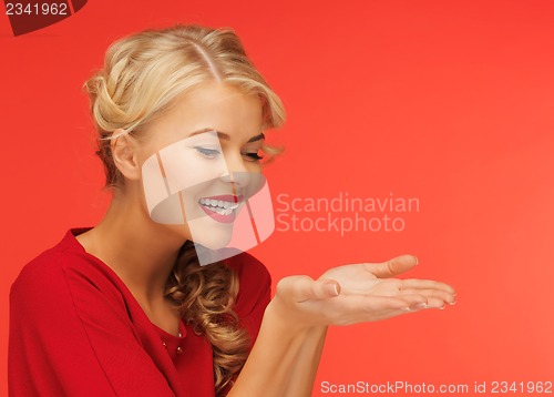 Image of woman showing something on the palms