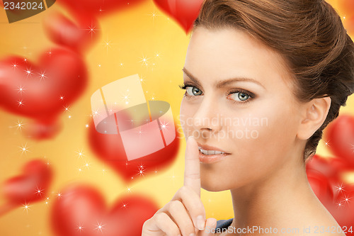 Image of finger on lips
