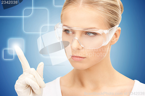 Image of woman working with virtual screen