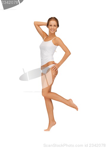 Image of beautiful woman in cotton undrewear