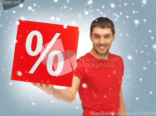 Image of man with percent sign