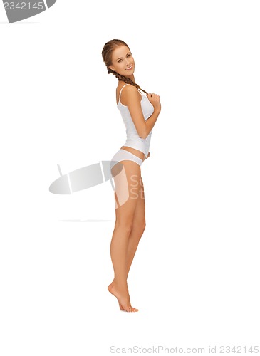 Image of beautiful woman in cotton undrewear