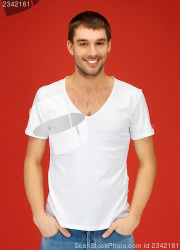 Image of handsome man in white shirt