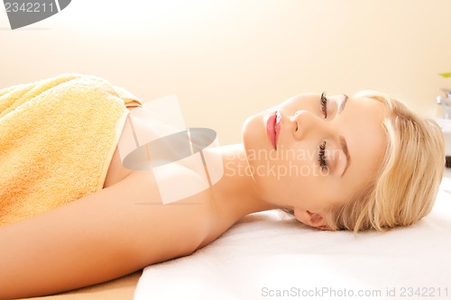 Image of beautiful woman in spa salon