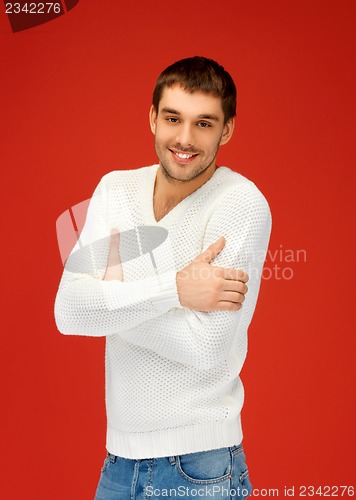 Image of handsome man in warm sweater