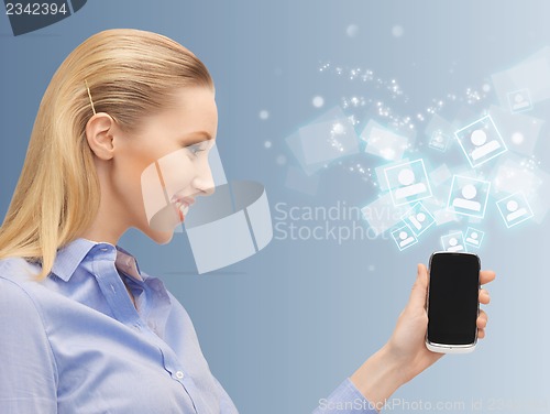 Image of woman with cell phone