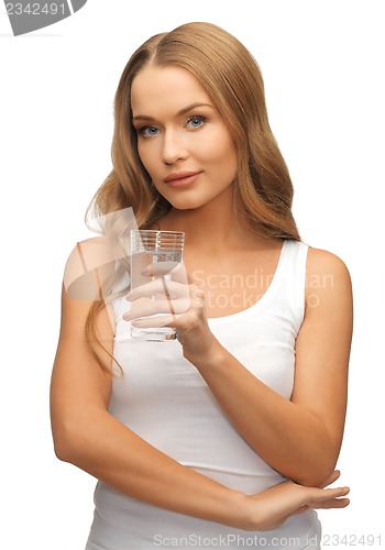 Image of woman with glass of water