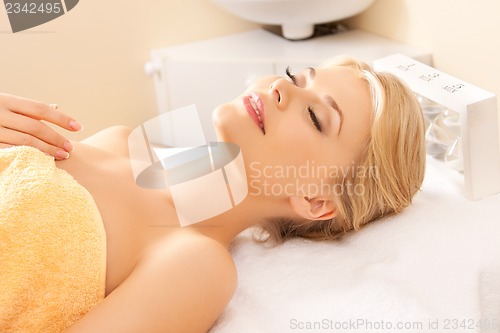 Image of beautiful woman in spa salon