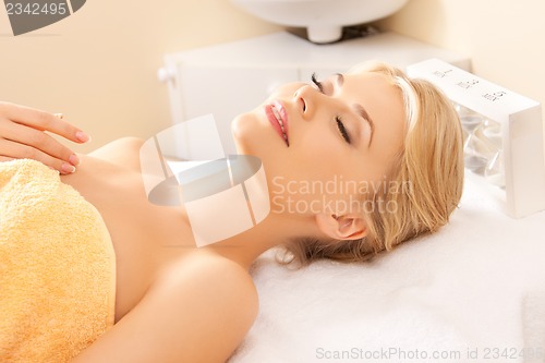 Image of beautiful woman in spa salon