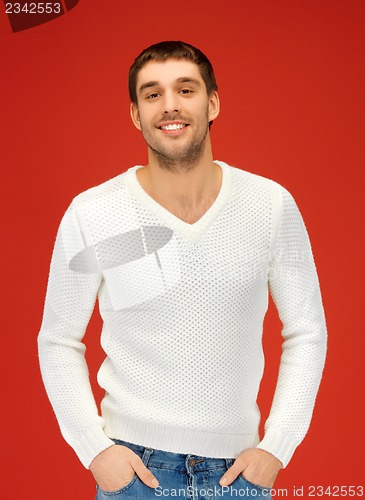 Image of handsome man in warm sweater