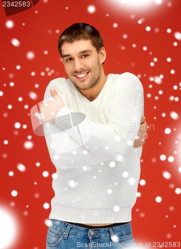 Image of handsome man in warm sweater