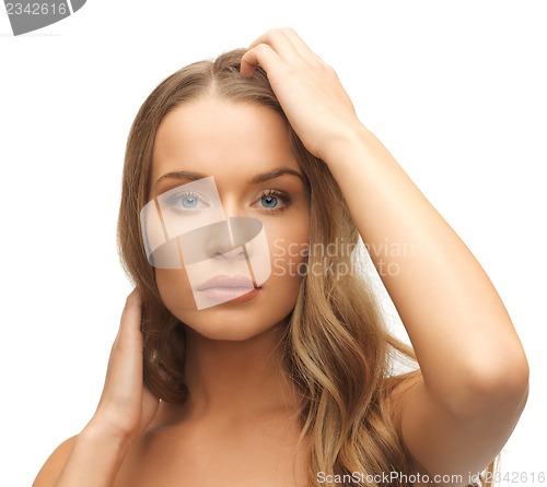 Image of beautiful woman with long hair
