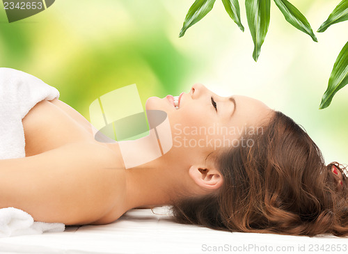 Image of beautiful woman in spa salon