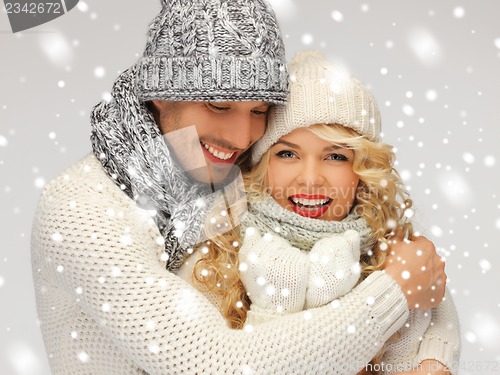 Image of family couple in a winter clothes