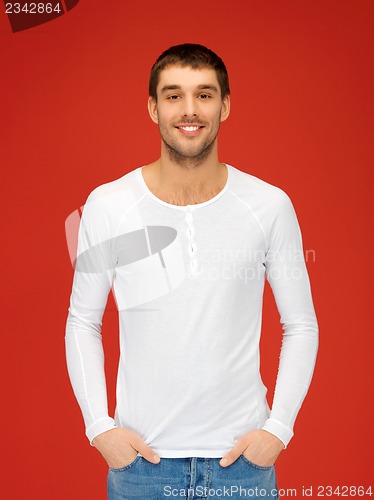 Image of handsome man in white shirt