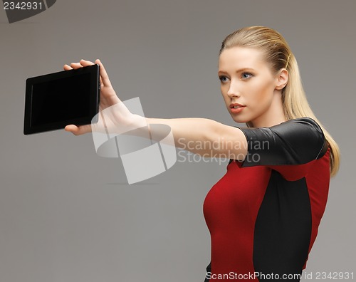 Image of woman working with tablet pc