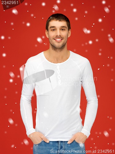 Image of handsome man in white shirt