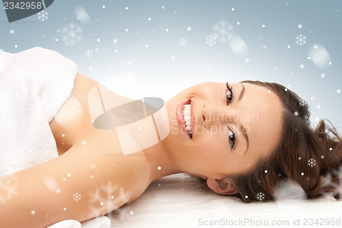 Image of beautiful woman in spa salon