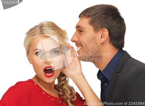 Image of man and woman spreading gossip