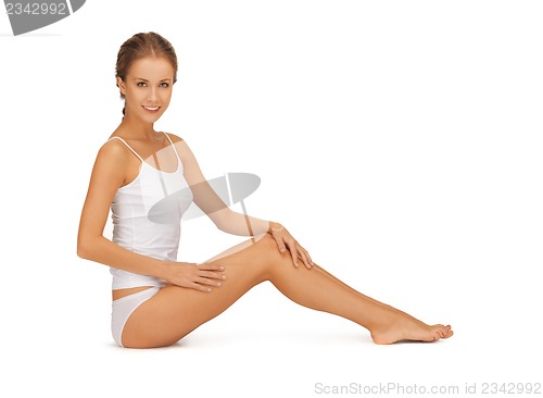 Image of beautiful woman in cotton undrewear