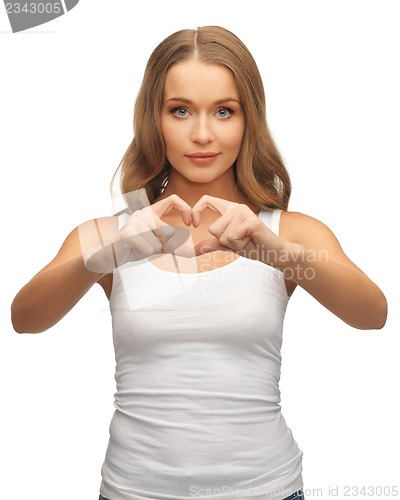 Image of woman forming heart shape
