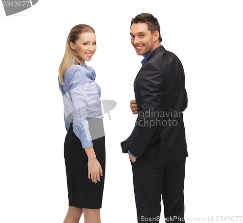 Image of man and woman in formal clothes