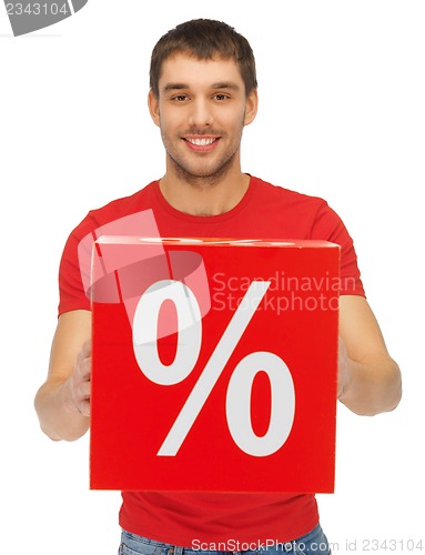 Image of man with percent sign
