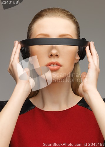 Image of woman with futuristic glasses