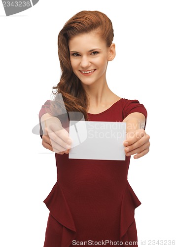 Image of girl with note card