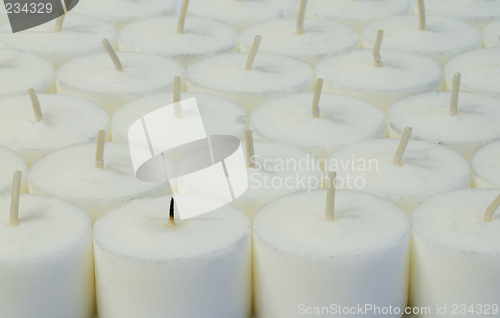 Image of lots of white little candles