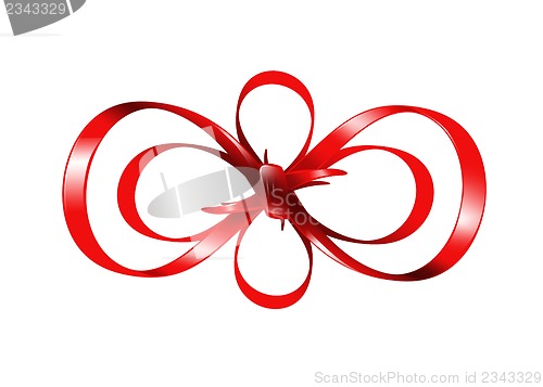 Image of red bow isolated on white background