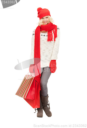 Image of young girl with shopping bags