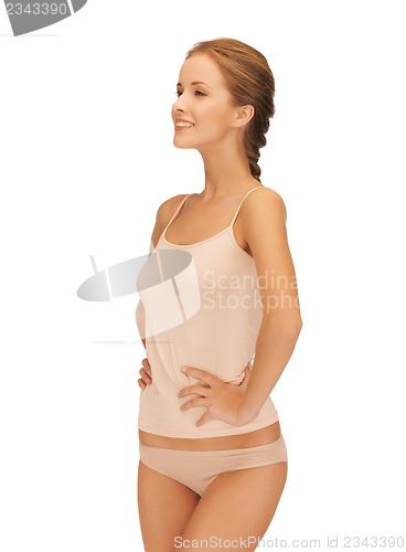 Image of beautiful woman in cotton undrewear