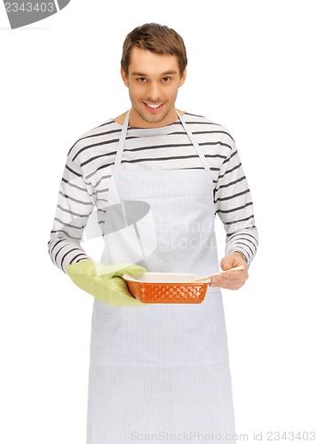 Image of cooking man over white